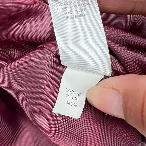 J Jill Down Fill Puffer Coat Jacket Burgundy Red Removable Hood Women's Large - Picture 8 of 11